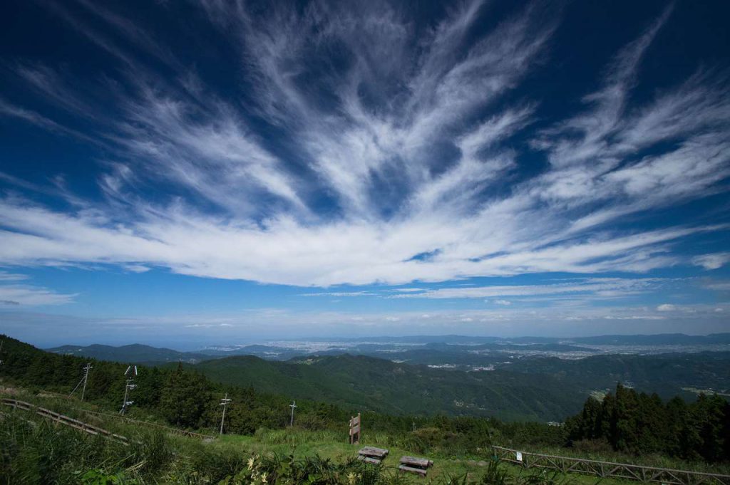 生石高原から和歌山市や海を望む風景写真