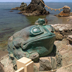 夫婦岩の蛙
