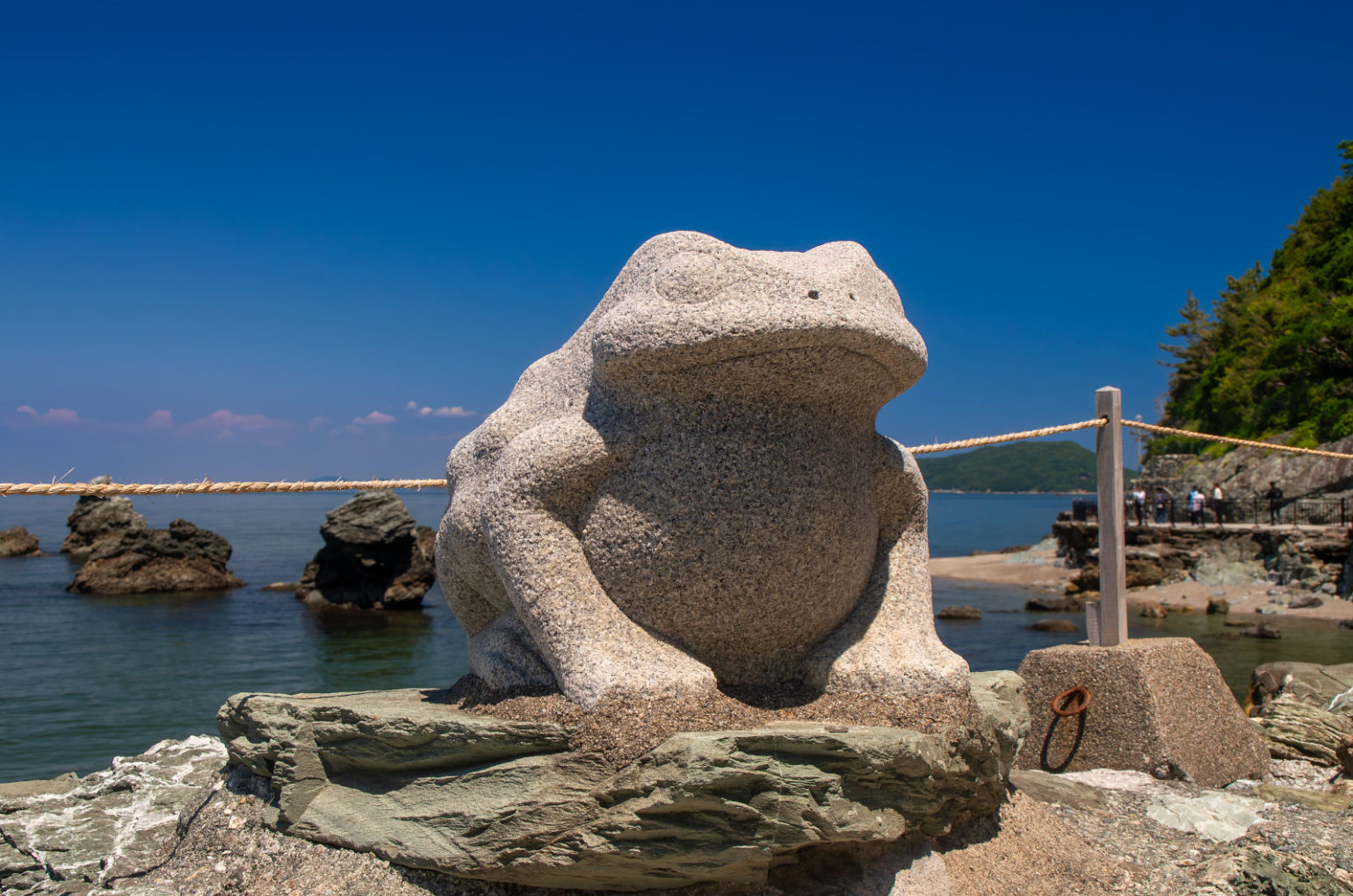 夫婦岩の蛙